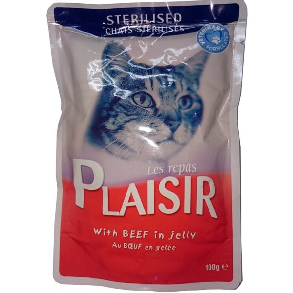 PLAISIR Sterilised Cat Beef